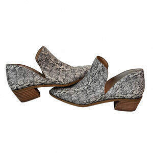 Sole Society Jaznae Snakeskin D’Orsay Ankle Booties Women’s 8.5 M Leather Block
